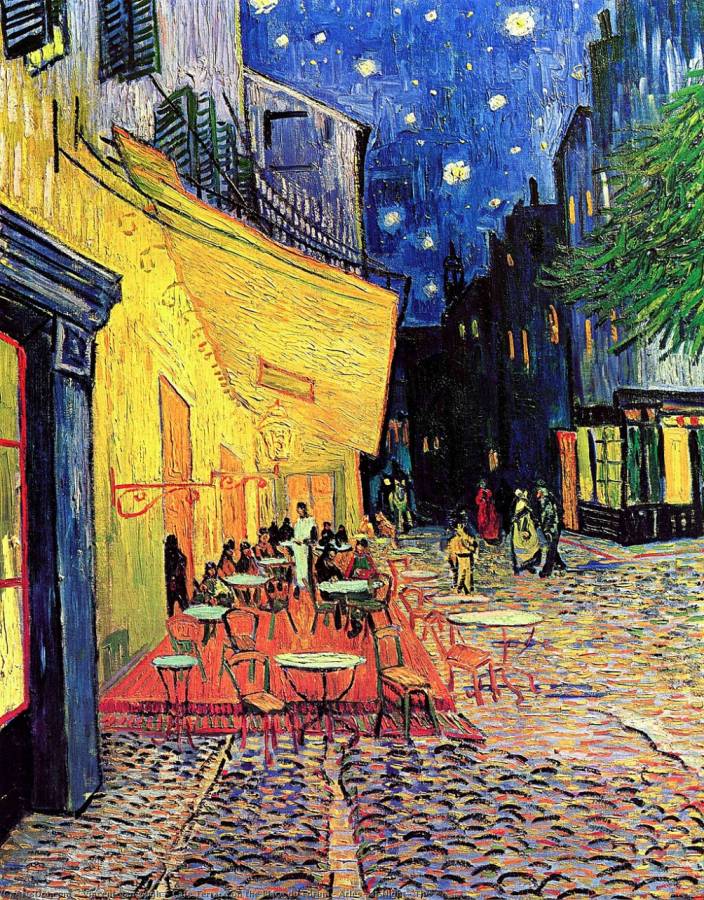 café terrace de Vincent Van Gogh para explicar cómo influyen los espacios en cómo nos sentimos