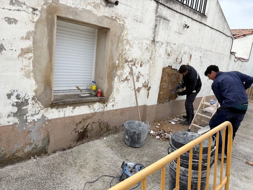 Intervención en muro con humedades