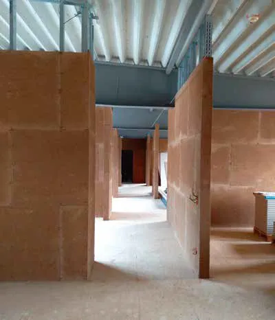 Tabiques interiores construidos con placas de arcilla Kartonsan Light